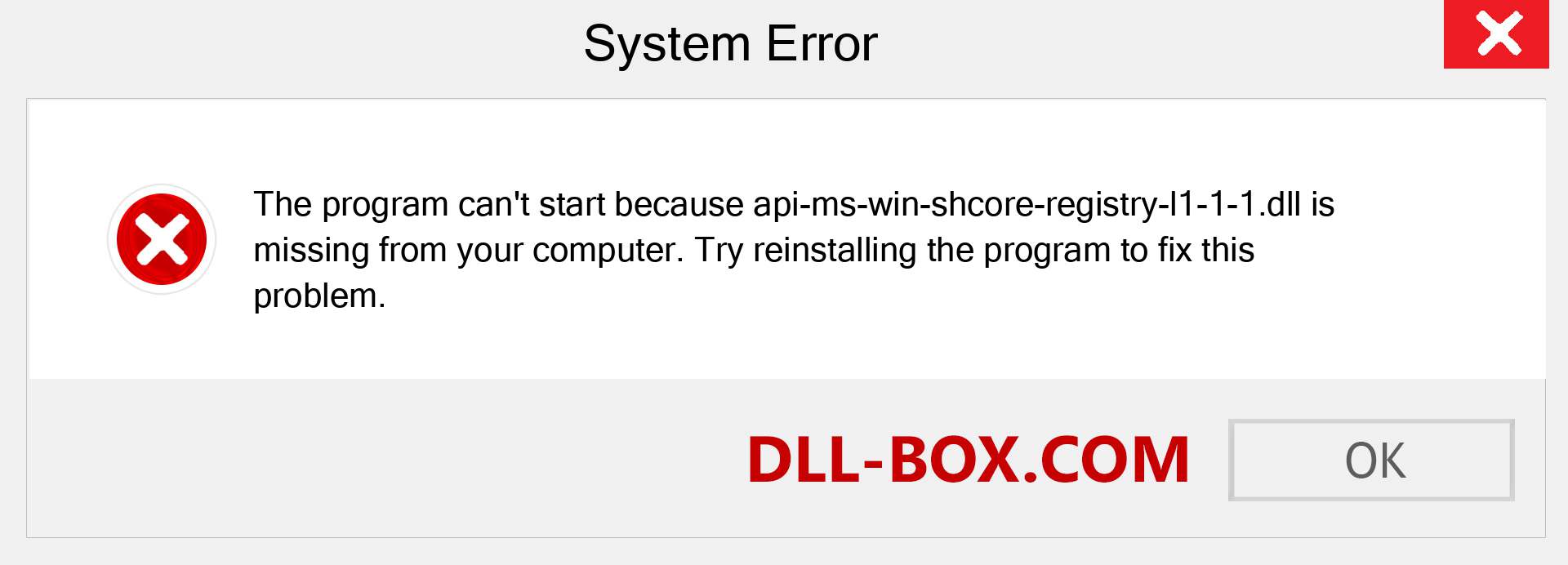  api-ms-win-shcore-registry-l1-1-1.dll file is missing?. Download for Windows 7, 8, 10 - Fix  api-ms-win-shcore-registry-l1-1-1 dll Missing Error on Windows, photos, images